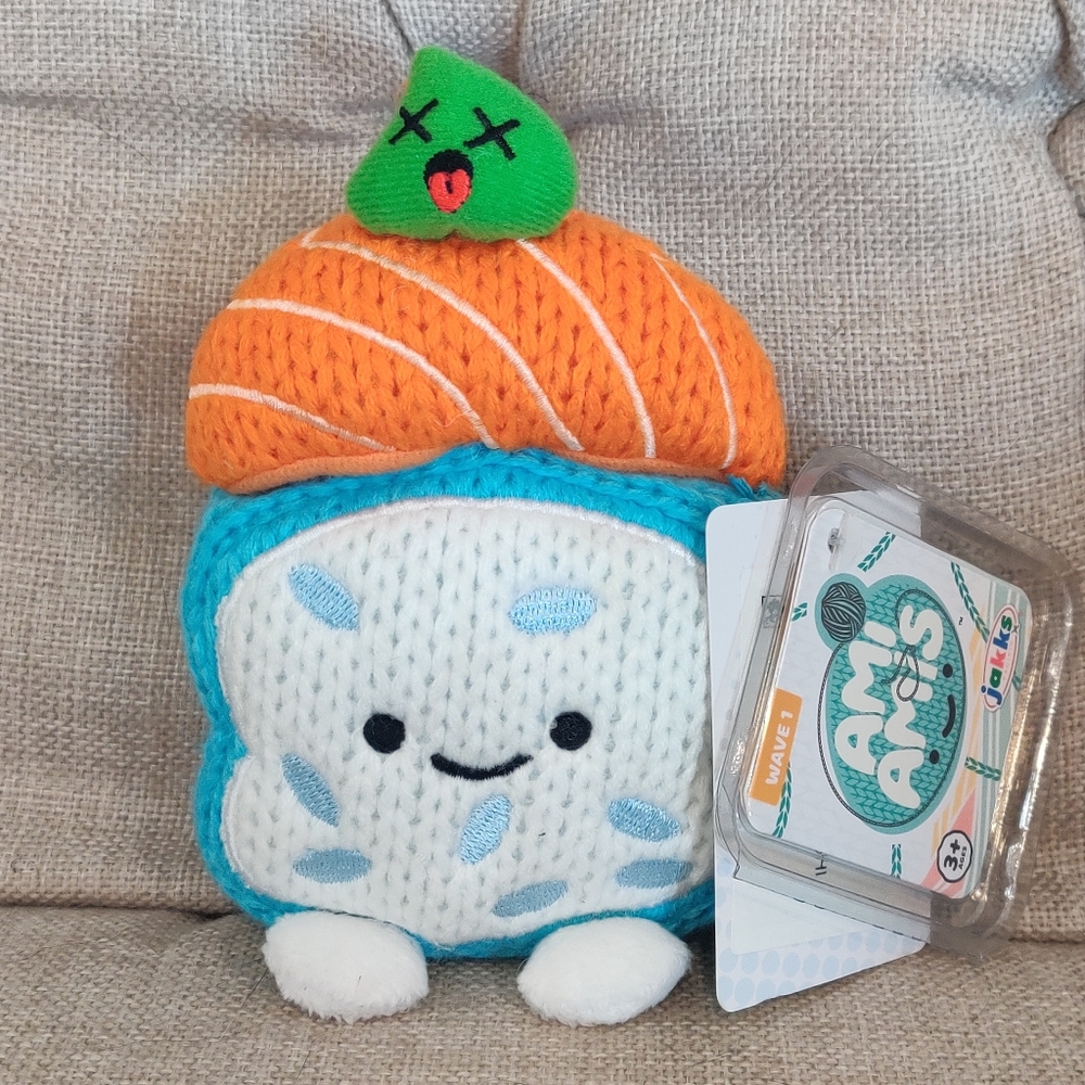 Ami Amis Suzhi Yarn Plush NWT Foodie Friends Sushi Wasabi Stuffed Animal Toy